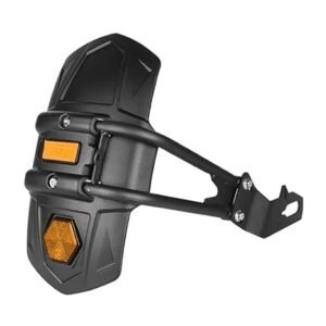 Universal Tyre Hugger with Reflectors Rear Mudguard Reflective Splash Guard Compatible with Bikes Motorcycles (Black)