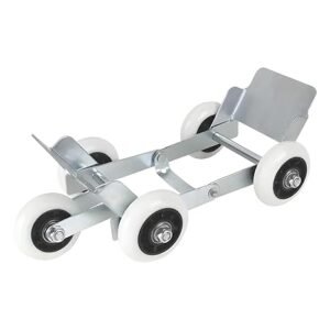 Tyre Booster for Bike – Metal Motorcycle Emergency Flat Tire Power Mover, 2-Wheeler Heavy Duty Wheel Support with 500kg Load Capacity, Sturdy 4-Wheel Roller Base for Easy Movement (Pack of 1)