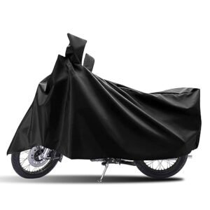 Universal Motorcycle Cover, UV Protection, Dustproof Bike Body Cover for Two Wheeler, Scooter, Bike, Scooty, Activa, Motorcycle (Black)