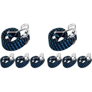 4Pcs Luggage Strap for Motorcycle Bike with Metal Hooks, 3.3ft High Elasticity Bungee Cord Elastic Rope for Cargo Travel Packaging