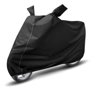 Auto Hub 100% Waterproof Bike Cover, Dustproof, UV Protection Bike Cover for All Two Wheeler Bike Upto Bullet Size - Black