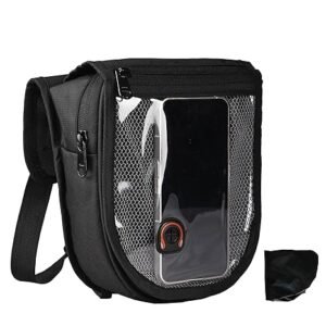 Universal Bike Tank Bag Pouch (Non Magnetic) with Water Proof Rain Cover & Straps to use as Sling Pouch Bike Riding Accessory for All Motorcycles (2.5Ltr, Black, 1 Pc)